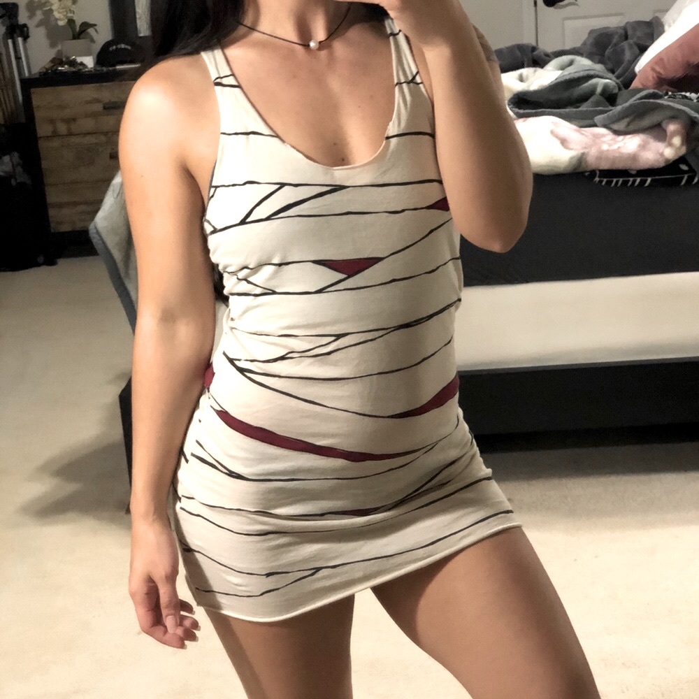 Mummy tank top mini dress XS costume zombie goth girl